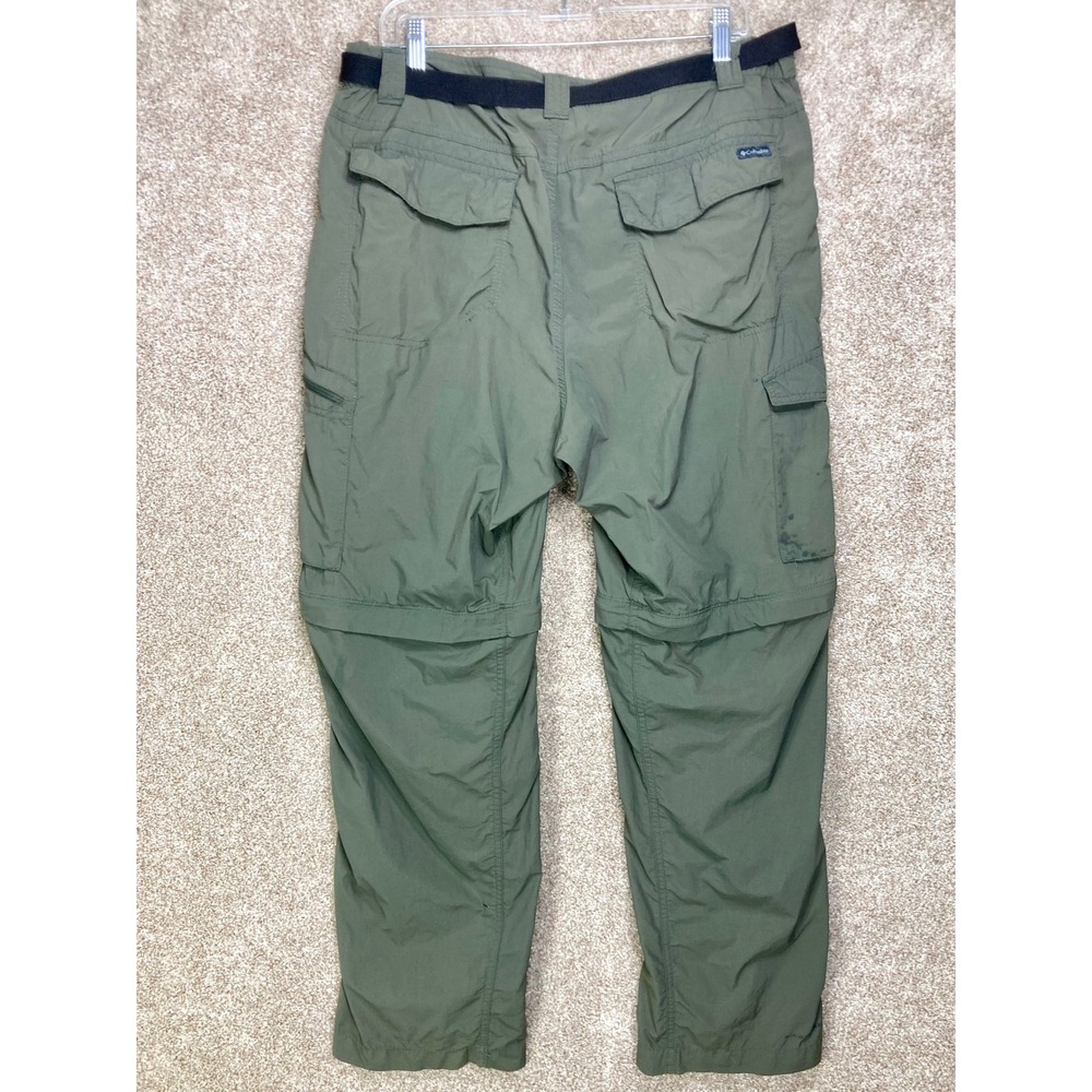 Columbia Convertible Cargo Hiking Pants Mens 38x30 Green Belted Outdoor Travel - Picture 3 of 12